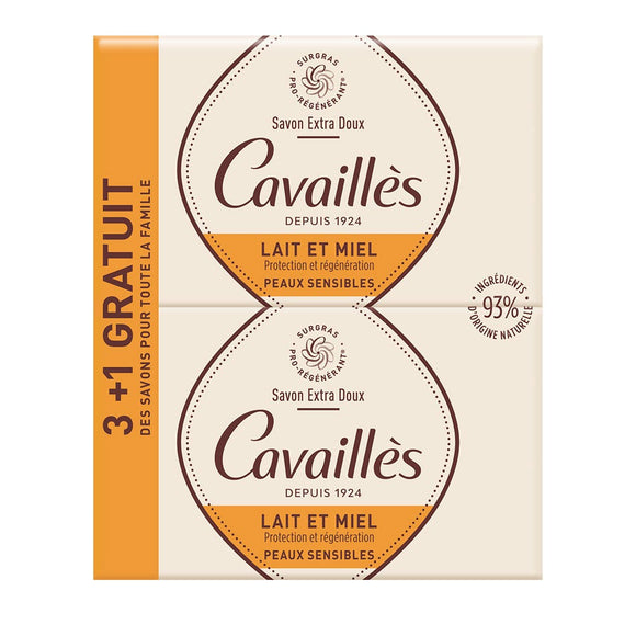 Roge Cavailles Ultra Rich Soap-Milk and Honey -4 x 250 grams