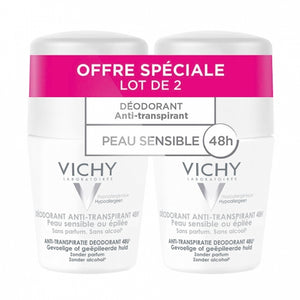 Vichy 48H Anti Perspiration Roll-On Deodorant-Sensitive Skin -2 x 50ml