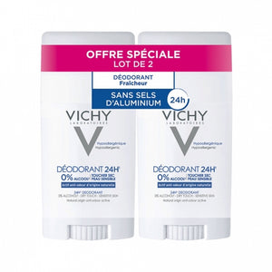 Vichy 24H Dry Touch Deodorant Stick-Aluminum Salt Free -2 x 40ml