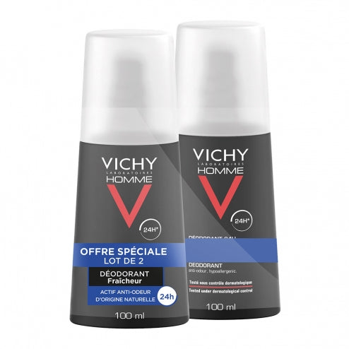 Vichy Homme 24H Deodorant Ultra Refreshing -2 x 100ml