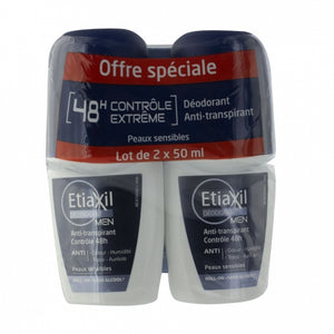 Etiaxil Deodorant Roll-On for Men-Almuninum Free -2 x 50ml
